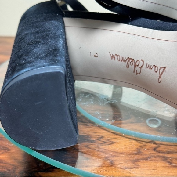 NEW Sam Edelman Yancy Suede Heel Sandals - black - Picture 15 of 16